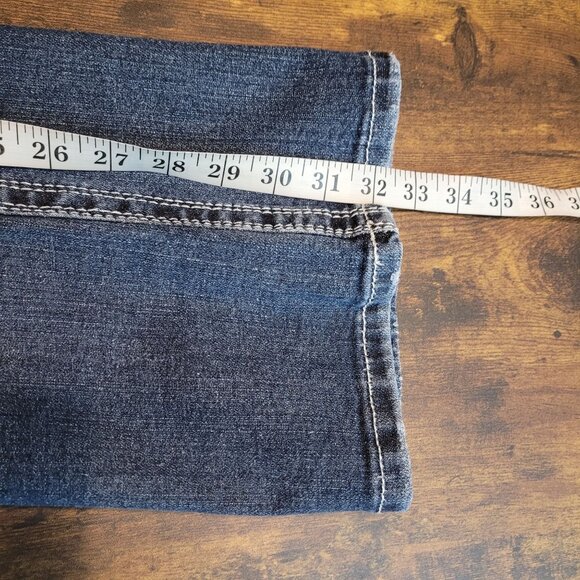 Amethyst Jeans Size 11 Flare Low Rise Button Flap Thick Stitch Stretch Western - Picture 8 of 10